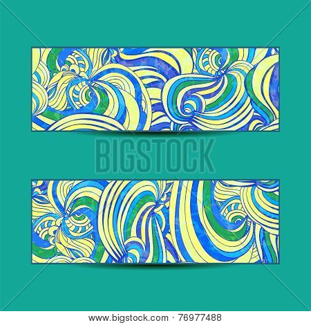 A set of vector banners with colorful background.