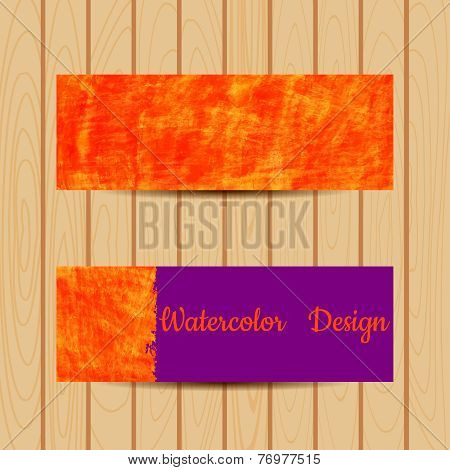 Vector Illustration of set watercolor banners.