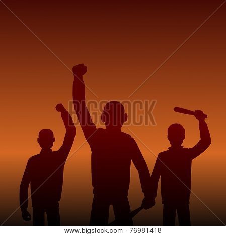 Combative protesters