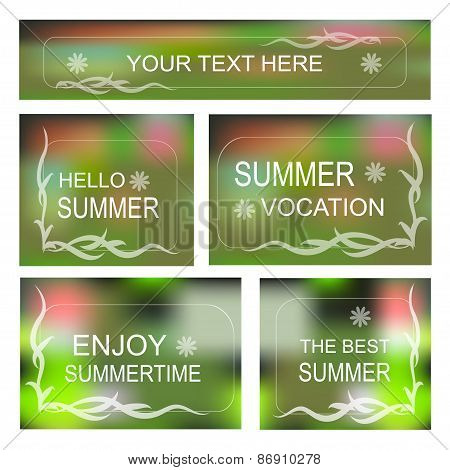 Summertime Vector Background, Decorative Frame Set