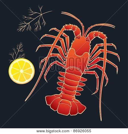 Crayfish with lemon and dill