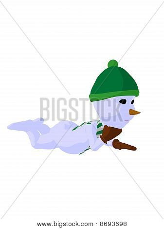 Snowboy Kunst Abbildung silhouette