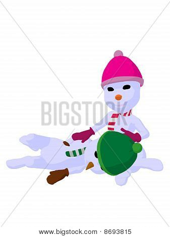 Snowboy und Snowgirl paar Kunst illustration