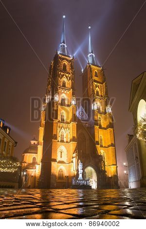 Illuminated Cathedral Of St. John