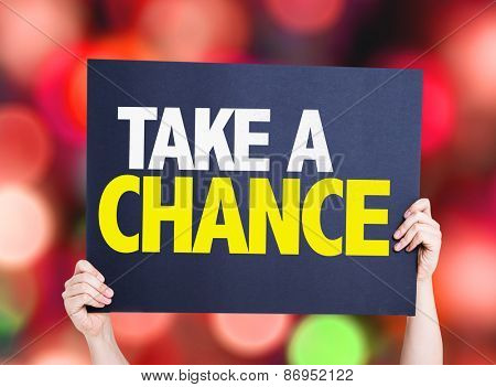 Take a Chance card with bokeh background