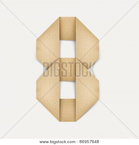3D Elegant Folded Paper Number 8