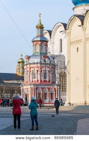 Sergiev Posad, Russia - March 28, 2015. The Great Trinity Monastery In Sergiyev Posad Near Moscow. G
