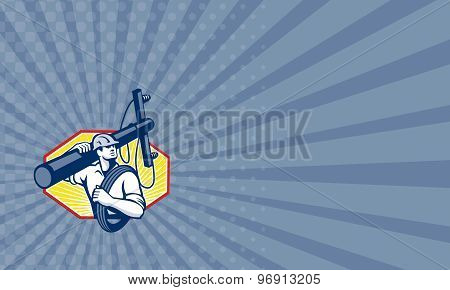 Business Card Power Lineman Repairman Carry Electric Pole