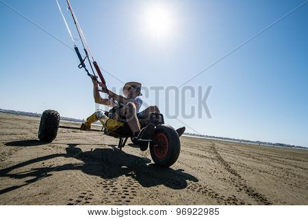 Ralph Irner Riding A Kitebuggy