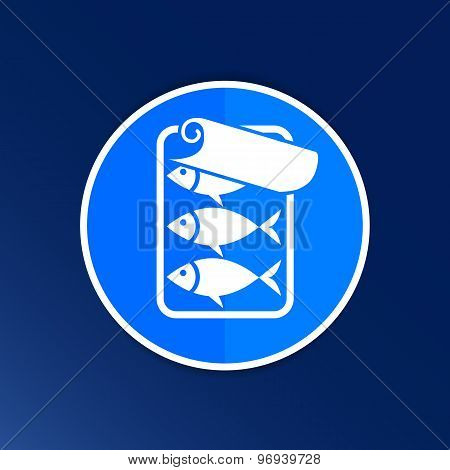 vector icon for tin fish can with ring pull