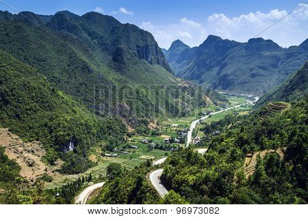 Mountain road in Vietnam
