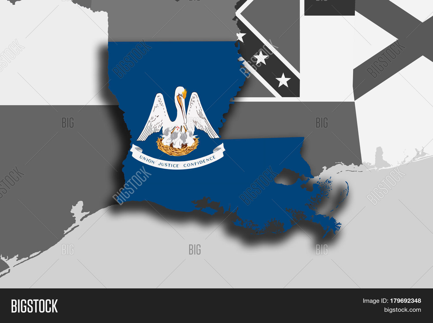Louisiana Map Flag Image & Photo (Free Trial) | Bigstock