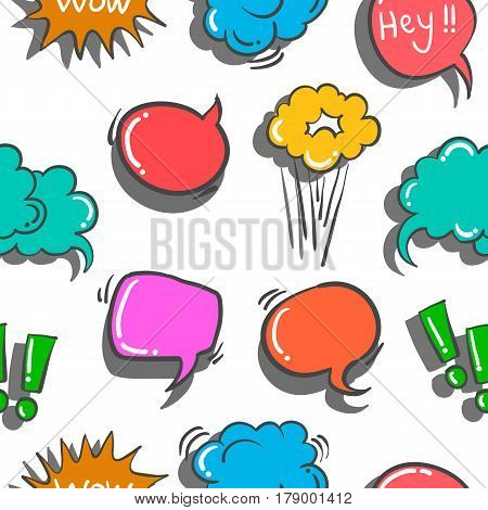 Pattern of text balloon vector art collection stock