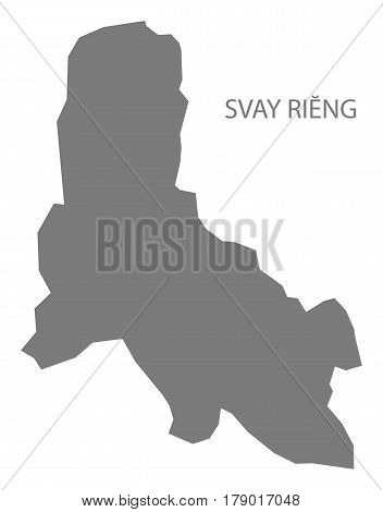 Svay Rieng Cambodia Province Map Grey Illustration Silhouette