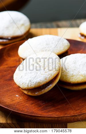 alfajores cookies.style rustic . . selective focus