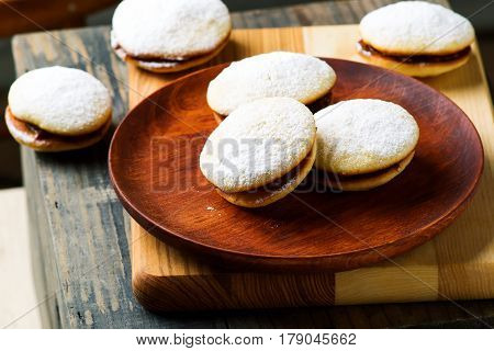 alfajores cookies.style rustic . . selective focus