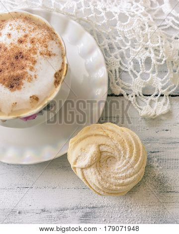 Zephyr (russian Marshmallow) On Light Wooden Table