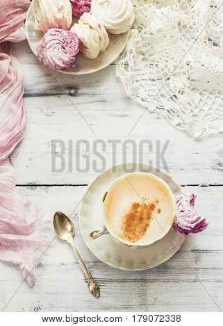 Zephyr (russian Marshmallow) On Light Wooden Table