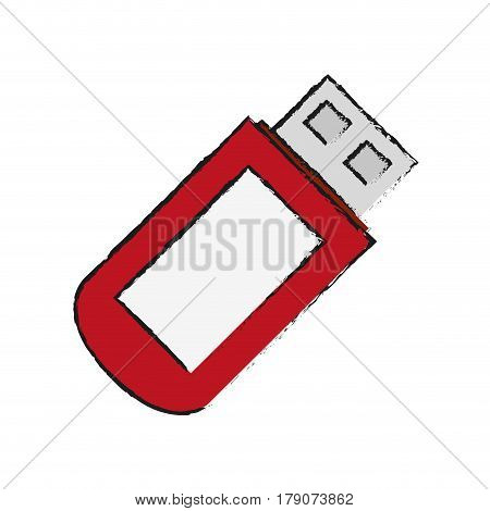 usb flash disk icon over white background. vector illustration