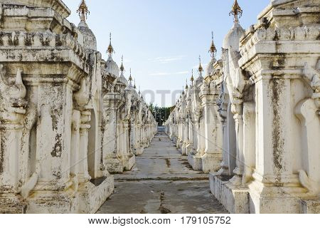 Kuthodaw Paya , famous mandalay pagoda in myanmar ( Burma )