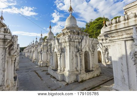 Kuthodaw Paya , famous mandalay pagoda in myanmar ( Burma )