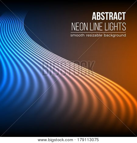 Bright neon lines background with 80s style