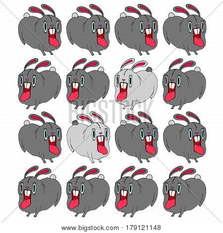 White easter rabbit. Easter Bunny. Rabbit silhouette