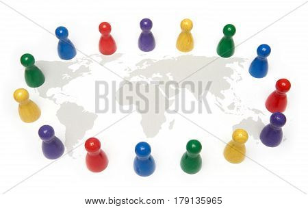 Together we can change the world. Linked world, interculutural communication, Concept for freedom, diversity, globalisation etc.