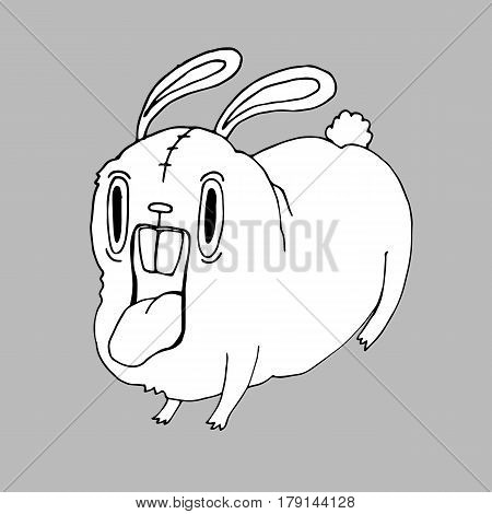 White easter rabbit. Easter Bunny. Rabbit silhouette