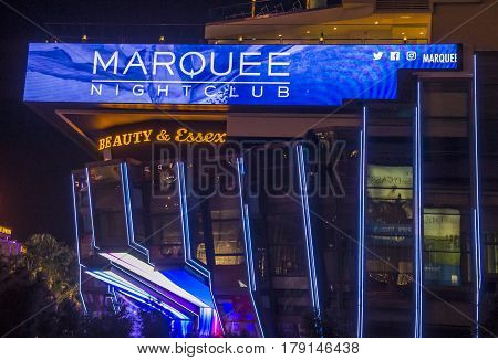 LAS VEGAS - NOV 08 : The Marquee Night club in Cosmopolitan hotel in Las Vegas on November 08 2016. The club with more than 60000 square feet host the best DJs from arounf the world.
