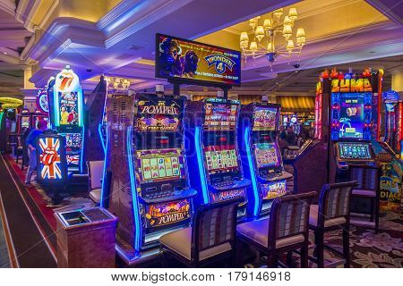 LAS VEGAS - OCT 05 : The interior of Bellagio hotel and casino on October 05 2016 in Las Vegas. Bellagio is a luxury hotel and casino located on the Las Vegas Strip. The Bellagio opened on 1998.