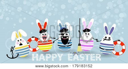 Easter. Eggs-rabbits Are Funny