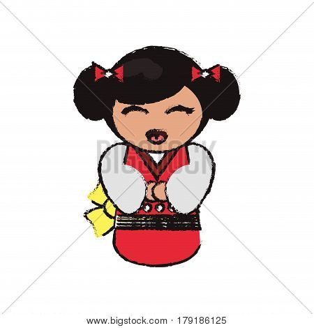 kokeshi doll handmade decoration image vector illustration eps 10