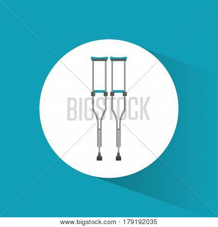 crutches disabled orthopedic icon vector illustration eps 10