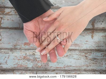 Digital composite of Wedding holding hands