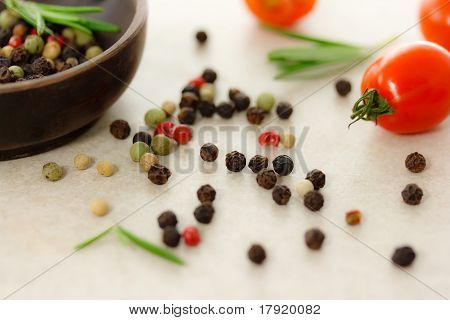 tomatoes with rosemary and peppercorn