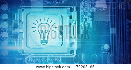PE047_business_icons_bs_nf against blue technology design with binary code
