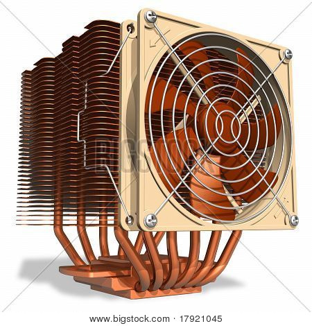 Silný měděný CPU chladič s heatpipes