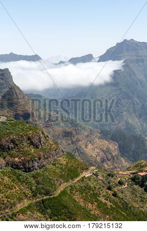 View the pass Boca da Encumeada in Madeira. Portugal