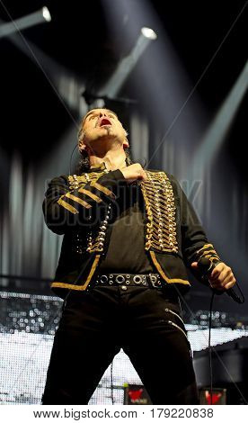 Padua Padova, Pd, Italy - March 29, 2017: Piero Pelu The Vocalist Of Litfiba An Italian Rock Band On