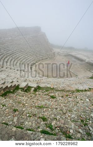 Greek Theatre Of Segesta, Historical Landmark In Sicily, Italy