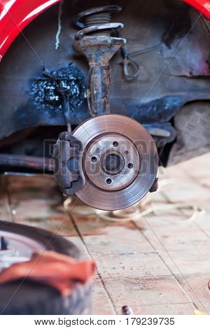 Repair of the suspension of the old machine.
