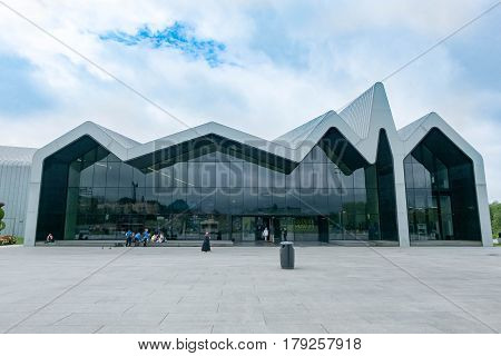Glasgow, Scotland - 18 July 2016 - Riverside Museum Of Transport Which Has Models Of Cars, Bycicles