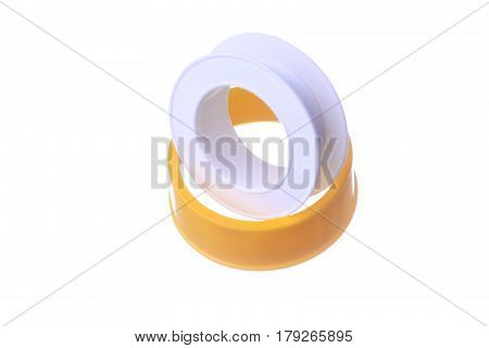 Teflon tape isolated on white background .
