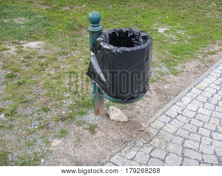 Outdoor Rubish Bin In A Park