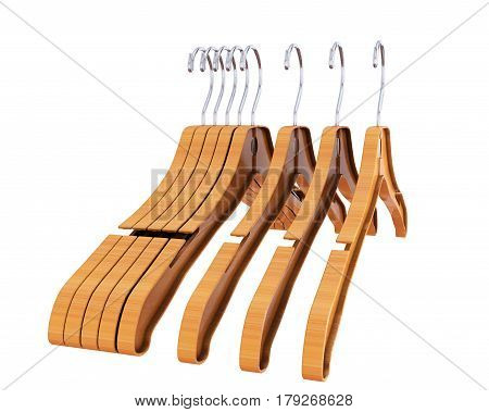 3d rendering of wooden coat hanger Hook, Boutique, Cloakroom, Vestito, Appendino