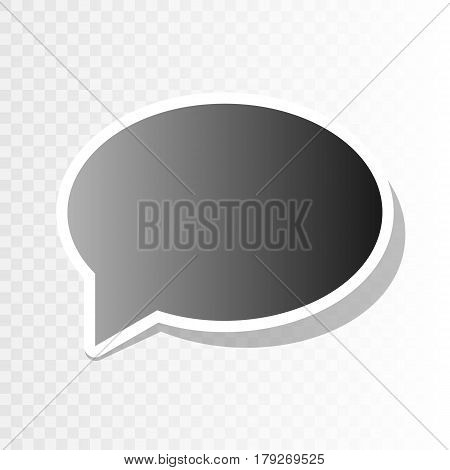 Speech bubble icon. Vector. New year blackish icon on transparent background with transition.