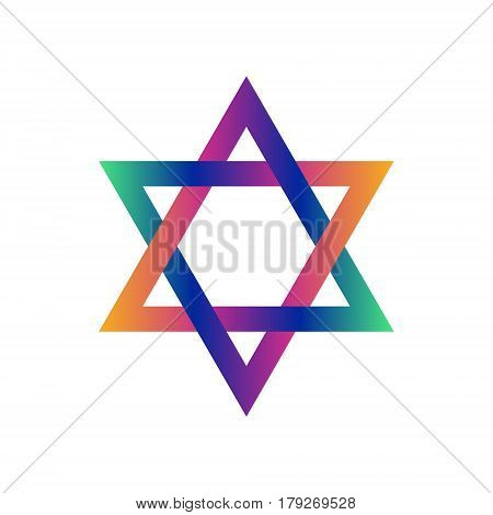 David star colorful vector symbol. Rainbow icon