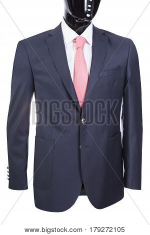 Jacket With White Shirt And Tie On The Black Mannequin