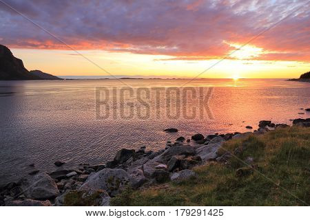 Summer Sunset In Norway